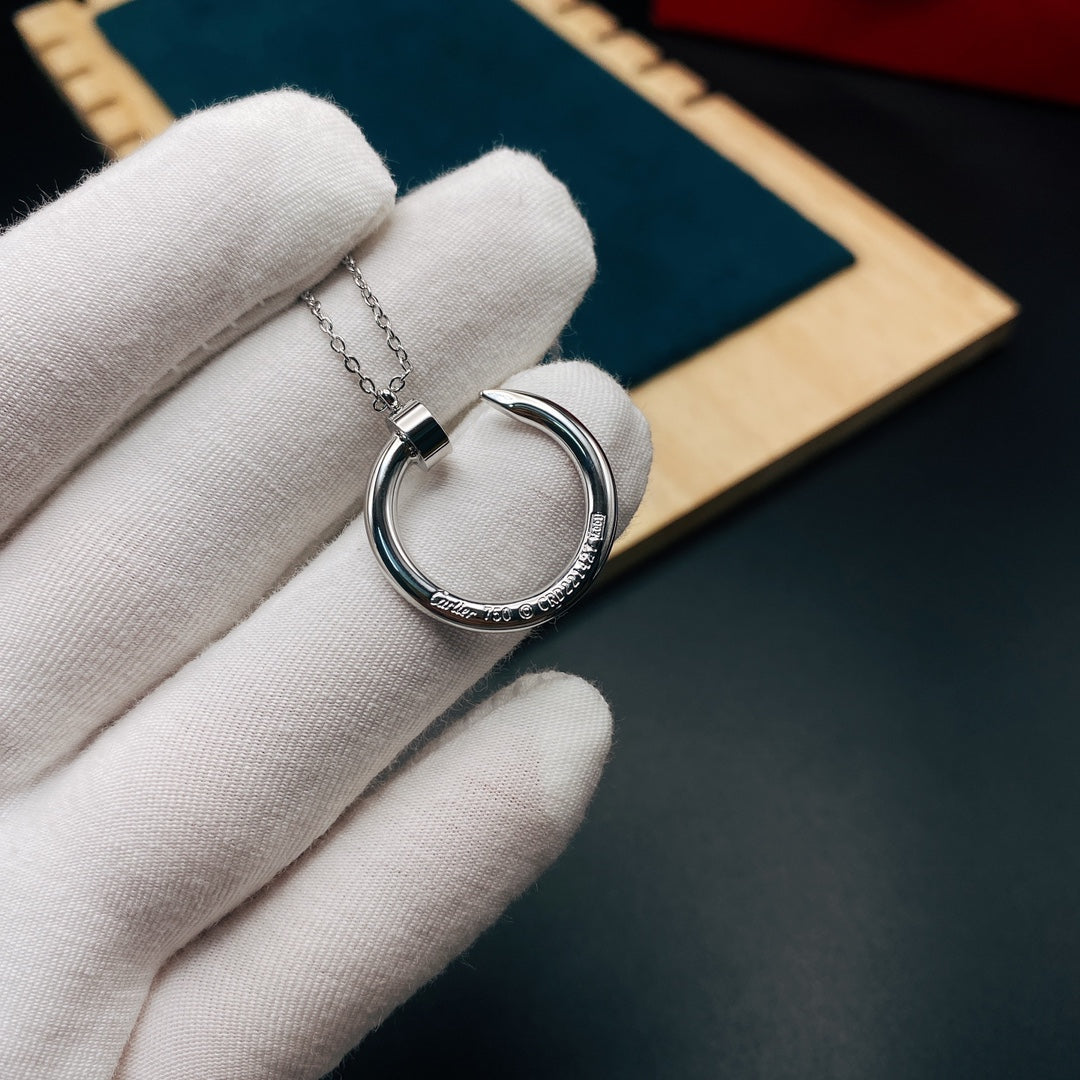 1:1 Cartier Gold Full-diamond Nail Necklace