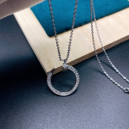 1:1 Cartier Gold Full-diamond Nail Necklace