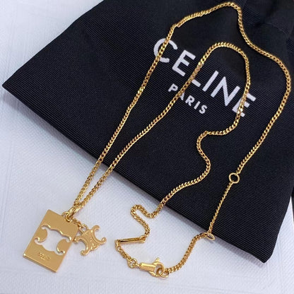 1:1 Celine Arc de Triomphe Square Necklace