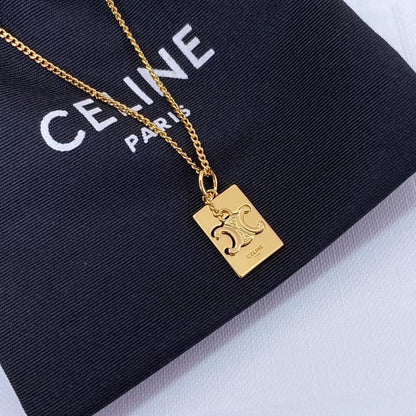 1:1 Celine Arc de Triomphe Square Necklace