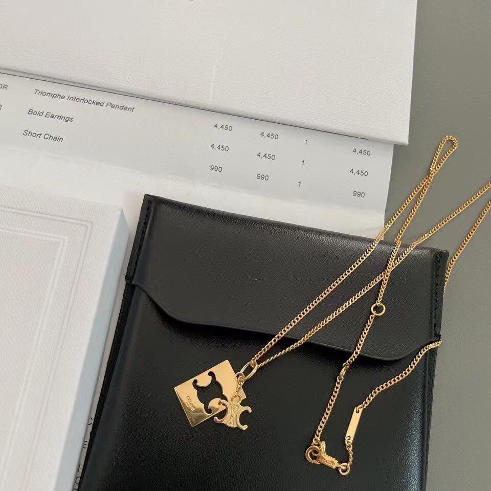 1:1 Celine Arc de Triomphe Square Necklace