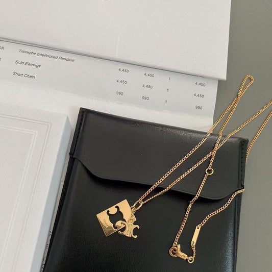 1:1 Celine Arc de Triomphe Square Necklace