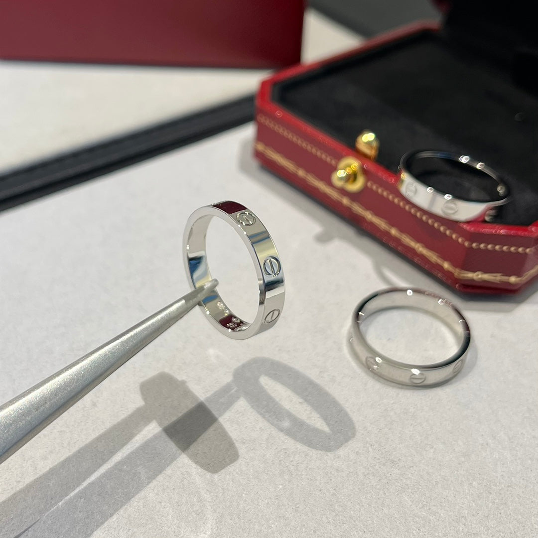 1:1 Cartier White Gold Love Narrow Strip Ring