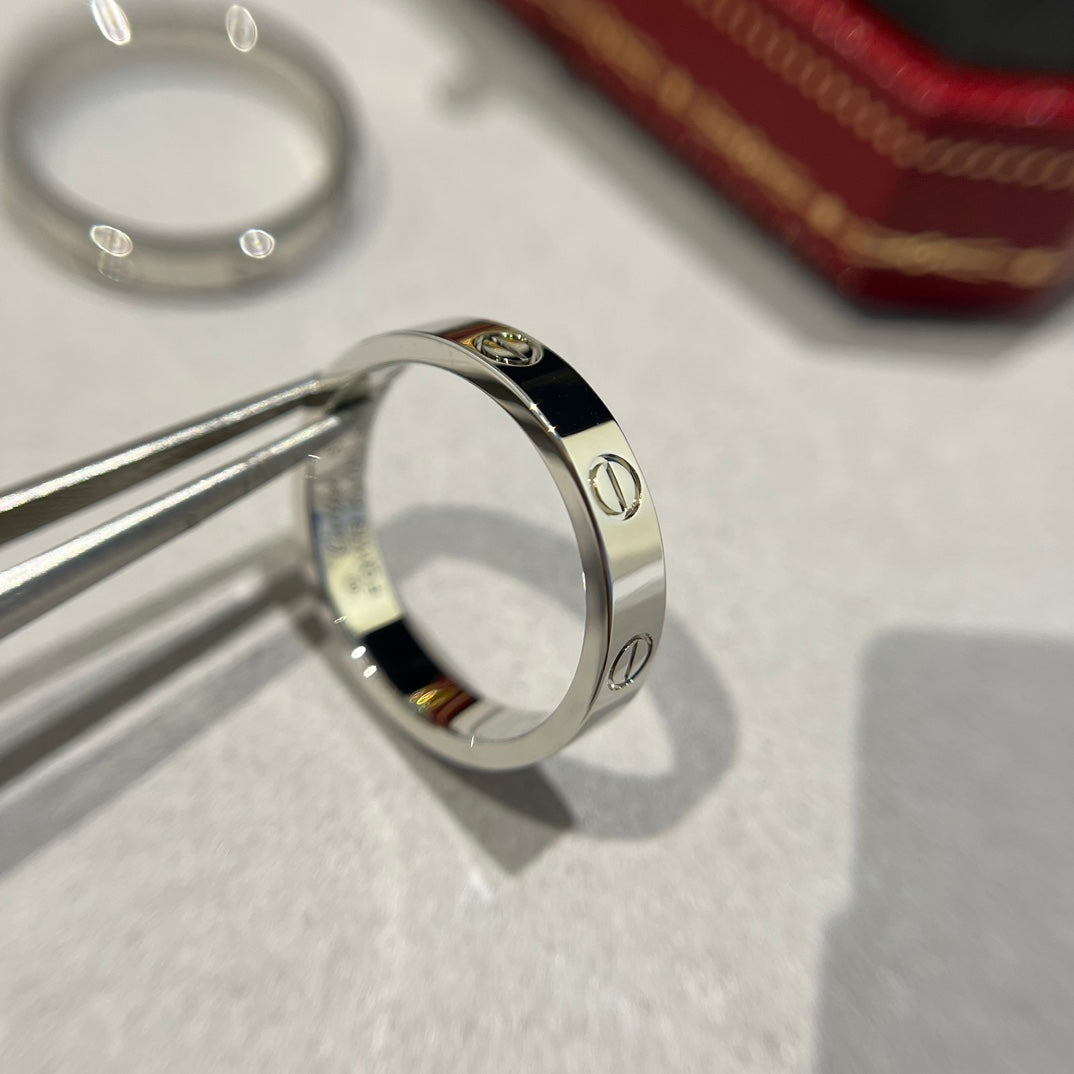 1:1 Cartier White Gold Love Narrow Strip Ring