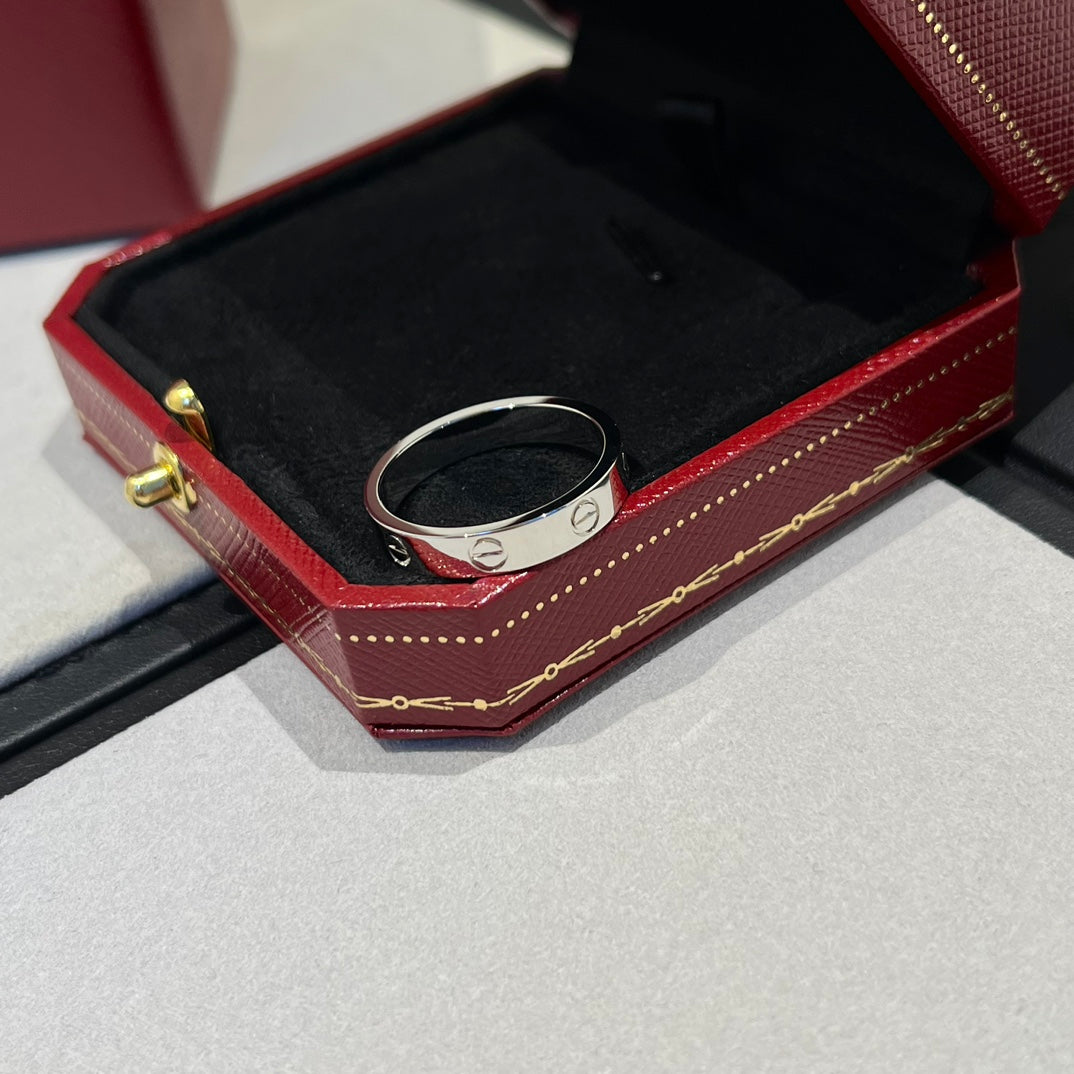 1:1 Cartier White Gold Love Narrow Strip Ring