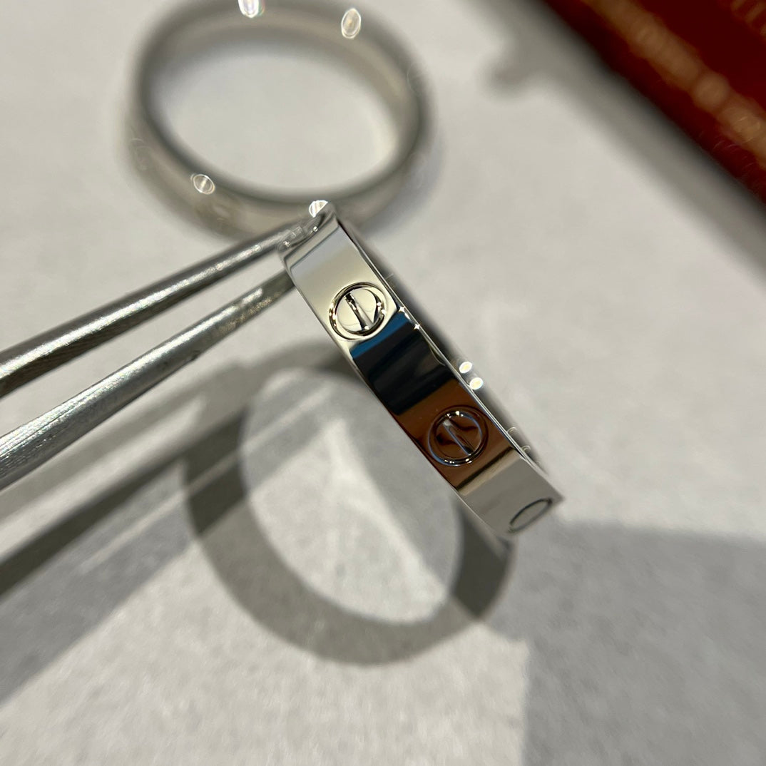 1:1 Cartier White Gold Love Narrow Strip Ring