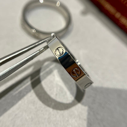 1:1 Cartier White Gold Love Narrow Strip Ring