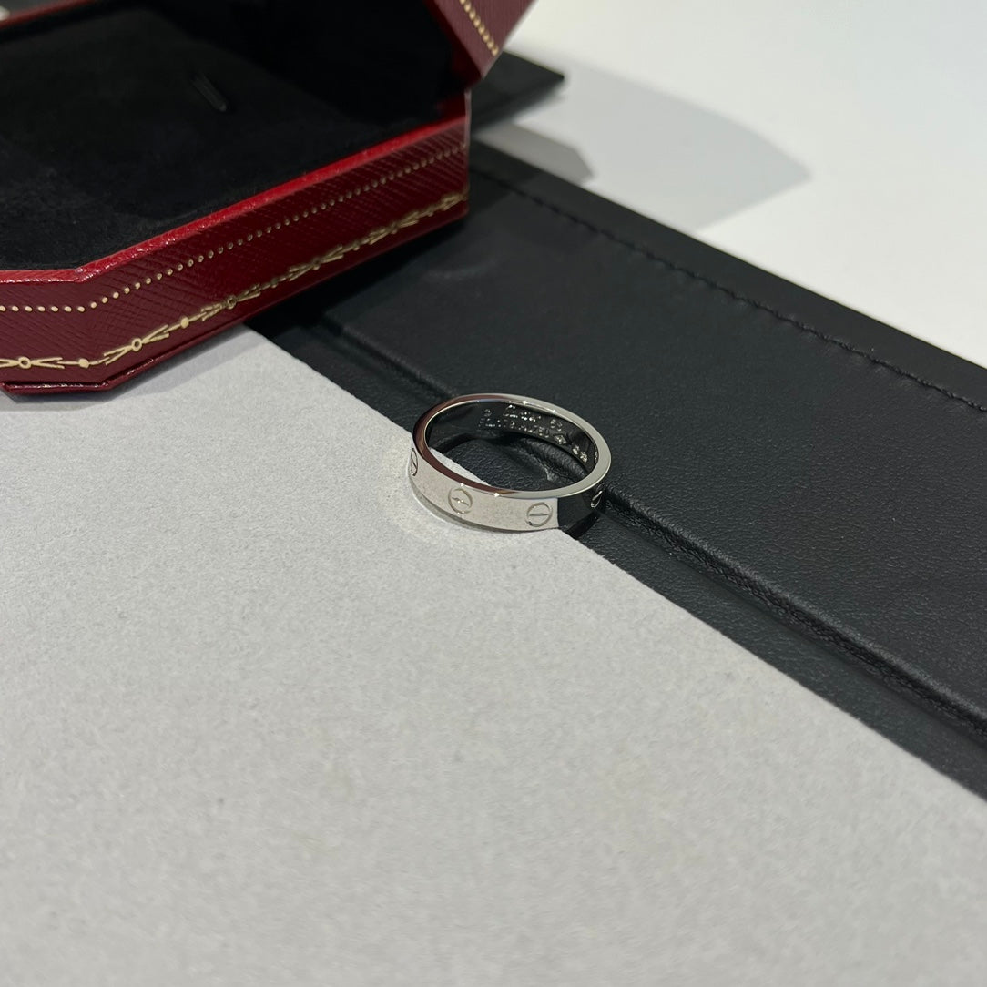 1:1 Cartier White Gold Love Narrow Strip Ring