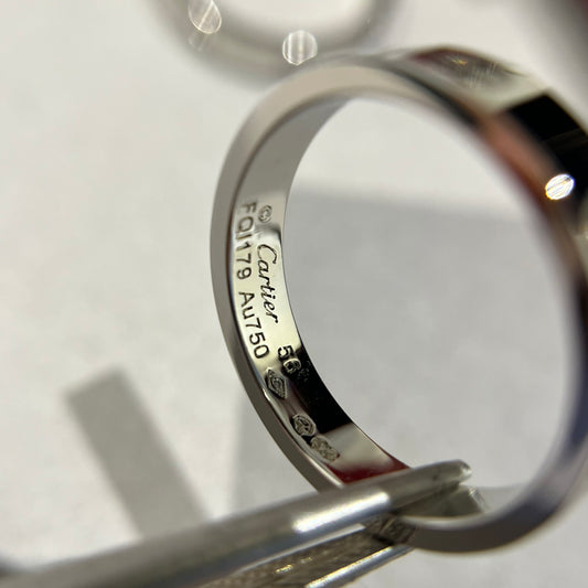 1:1 Cartier White Gold Love Narrow Strip Ring