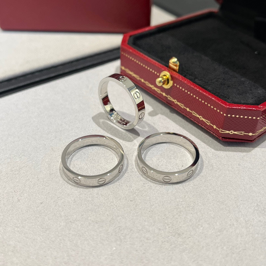 1:1 Cartier White Gold Love Narrow Strip Ring
