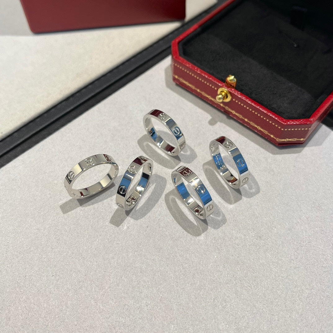 1:1 Cartier White Gold Love Narrow Strip Ring