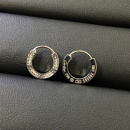 1:1 Cartier full-diamond round ear cuffs