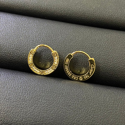 1:1 Cartier full-diamond round ear cuffs