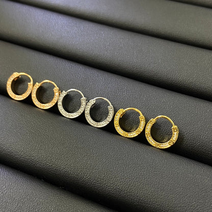 1:1 Cartier full-diamond round ear cuffs