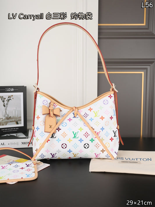 1:1 LV x Takashi Murakami Carryall White Tricolor CarryAll