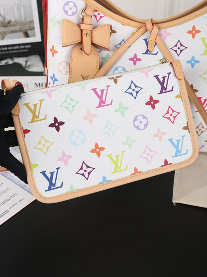 1:1 LV x Takashi Murakami Carryall White Tricolor CarryAll