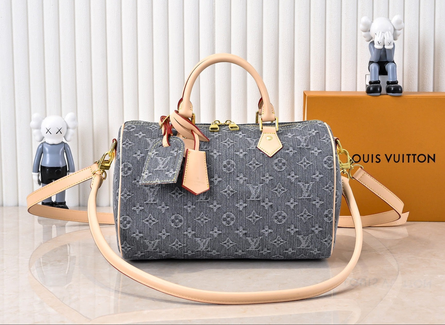 1:1 quality Grey denim Speedy 30