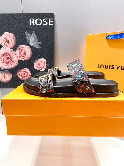 1:1 LV flat sandals