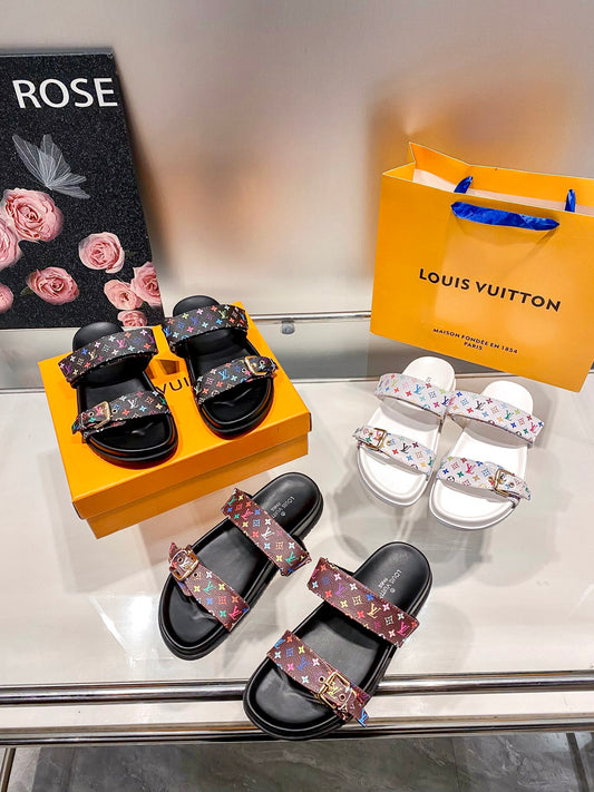 1:1 LV flat sandals