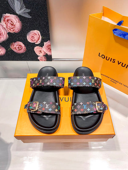 1:1 LV flat sandals