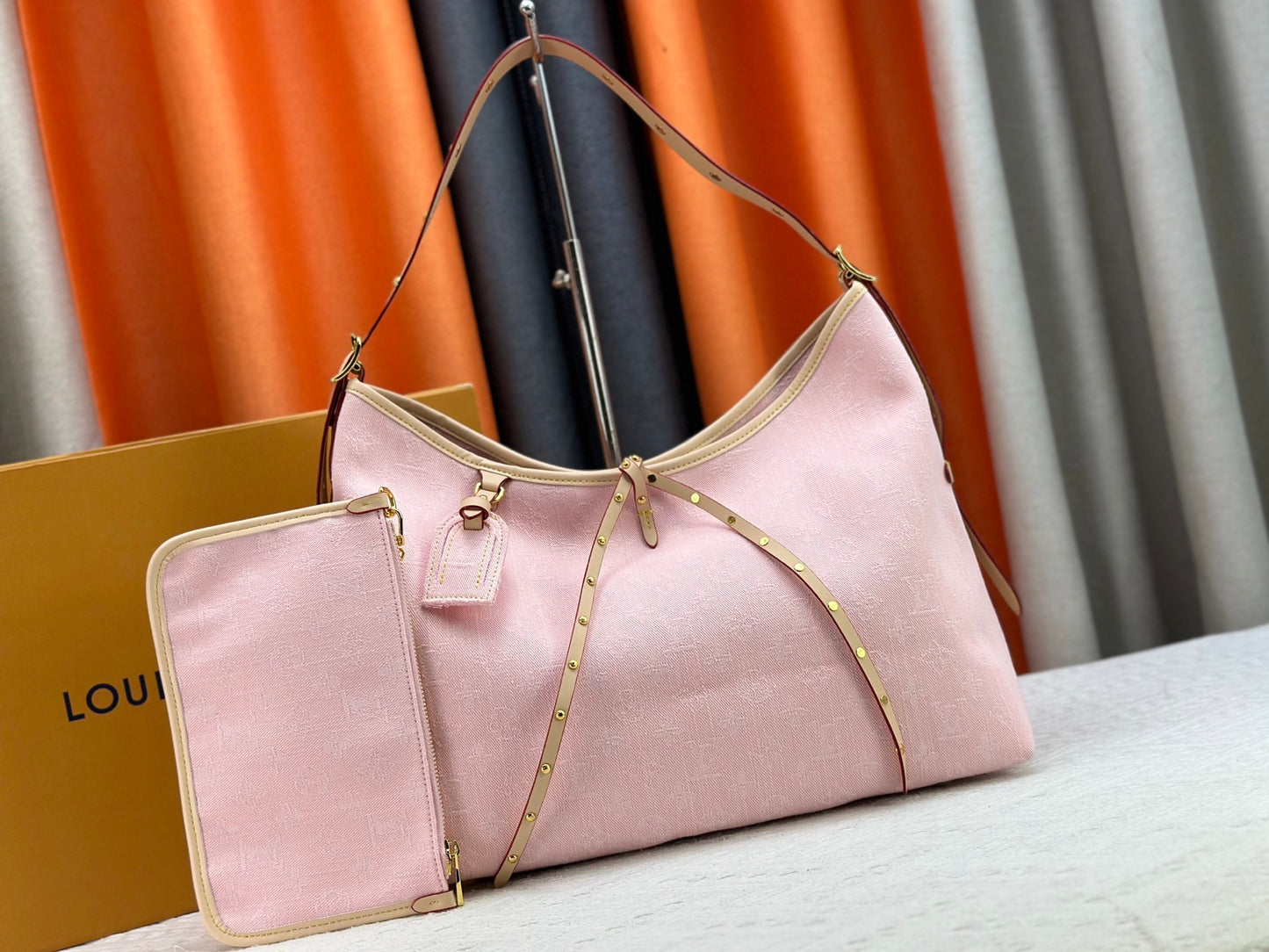 1:1 Lv Pink denim CarryAll
