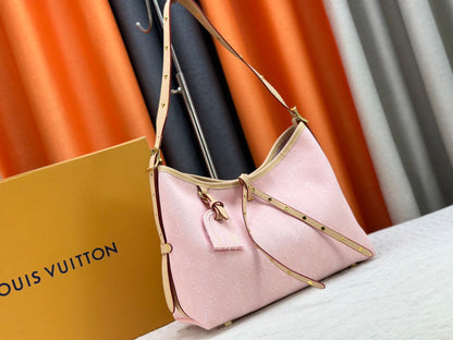 1:1 Lv Pink denim CarryAll
