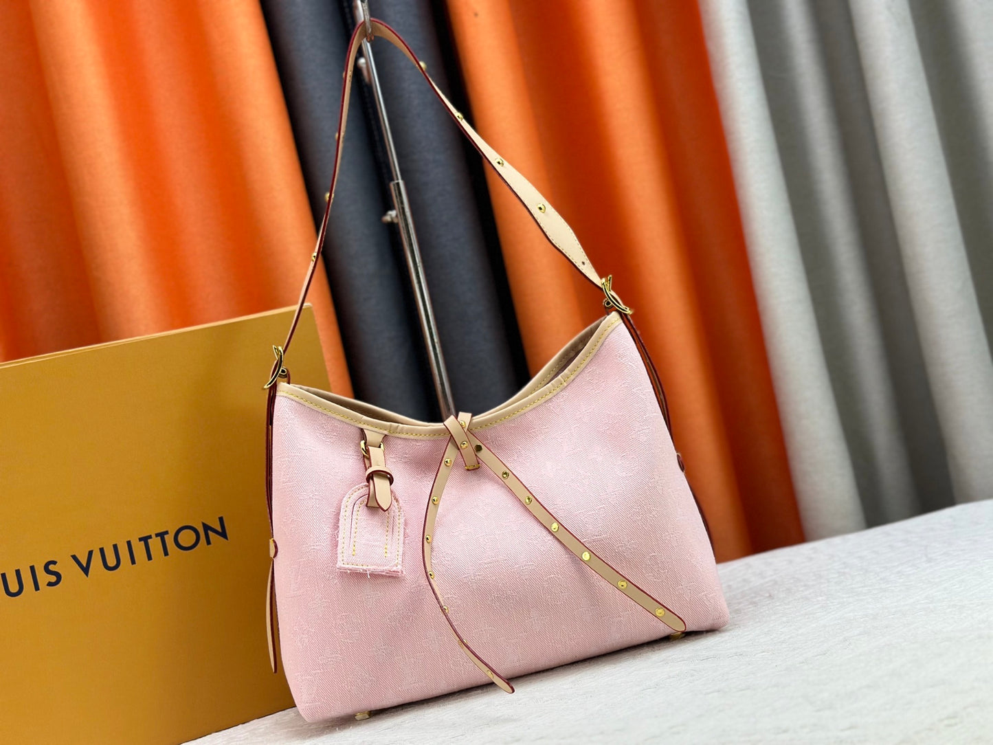 1:1 Lv Pink denim CarryAll