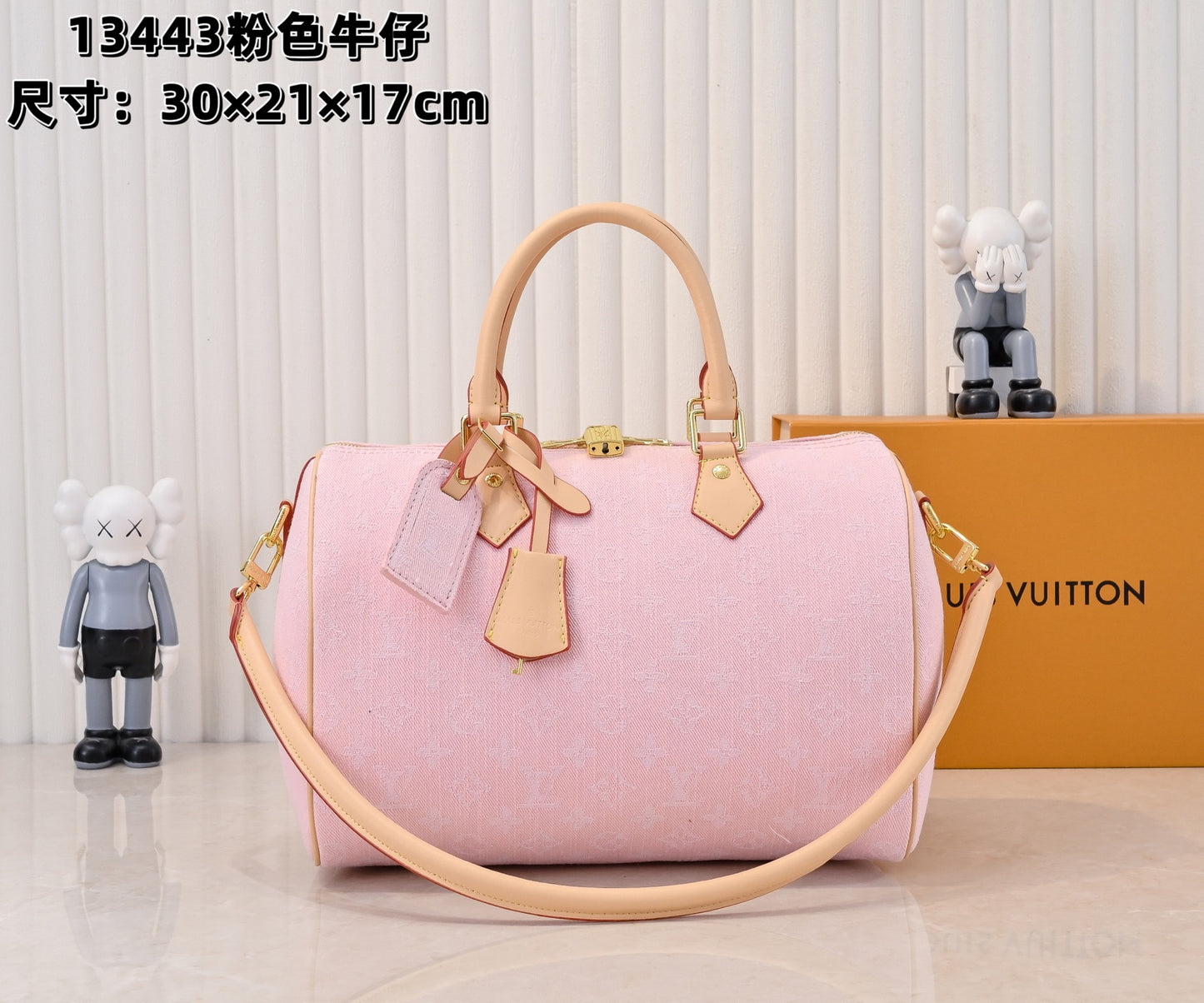 Top quality Pink denim Speedy 30