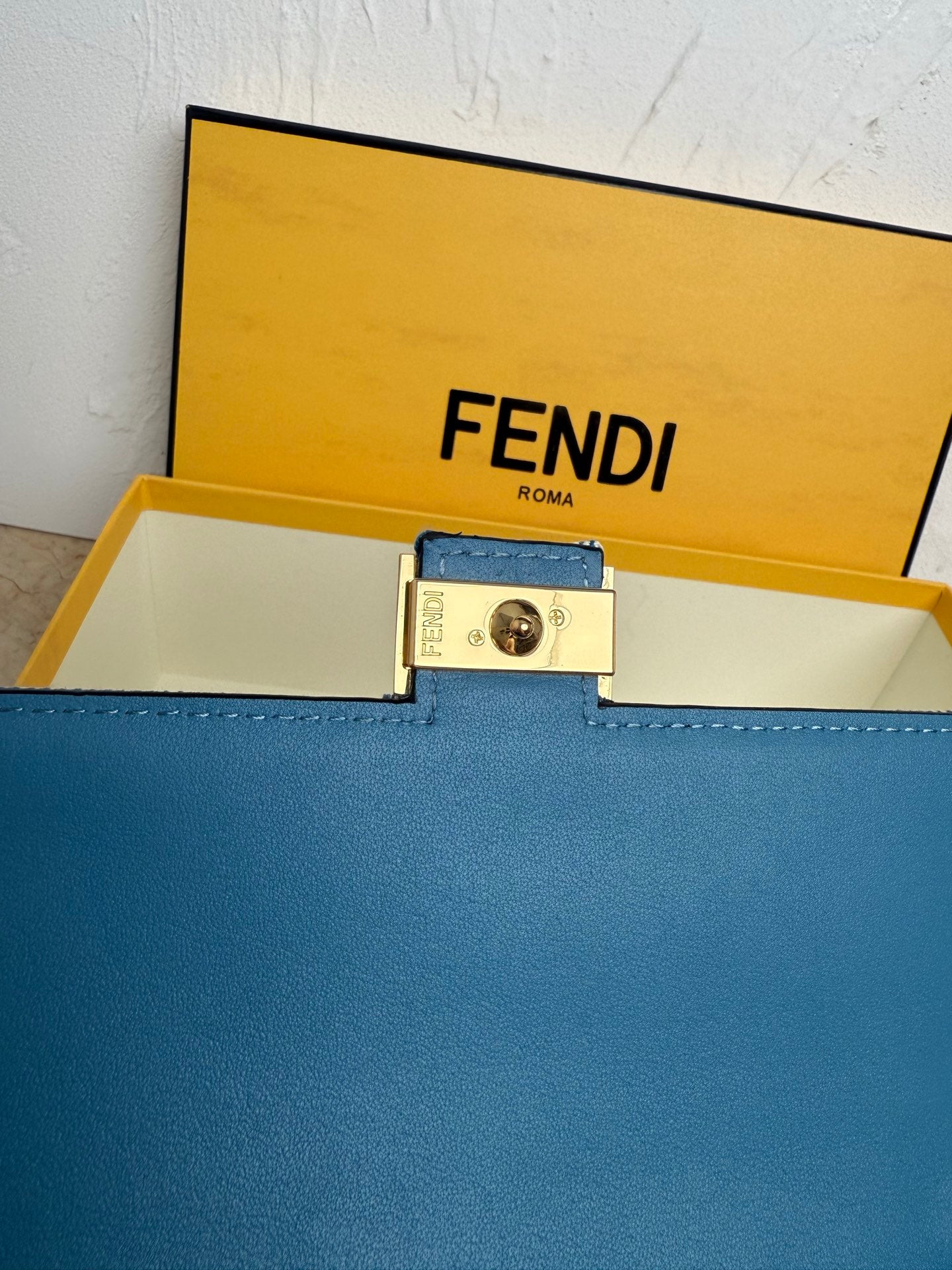 Top-tier Denim blue Compact Baguette wallet