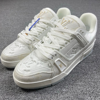 1:1 LV Grey Trainer Couple Sneakers