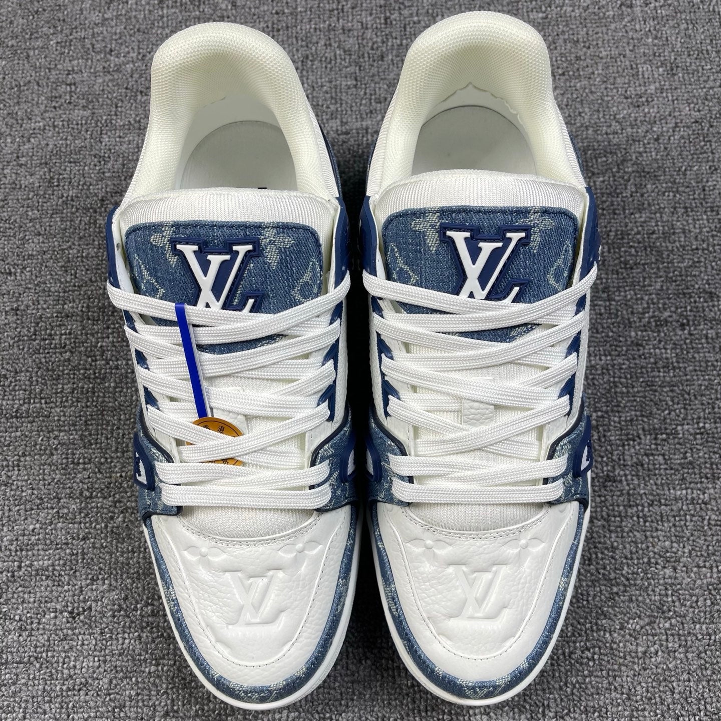 1:1 LV Blue Trainer Couple Sneakers