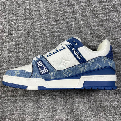 1:1 LV Blue Trainer Couple Sneakers