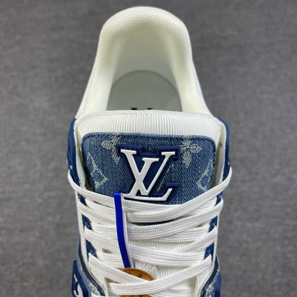 1:1 LV Blue Trainer Couple Sneakers