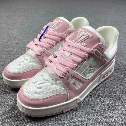 1:1 LV Pink Trainer Couple Sneakers