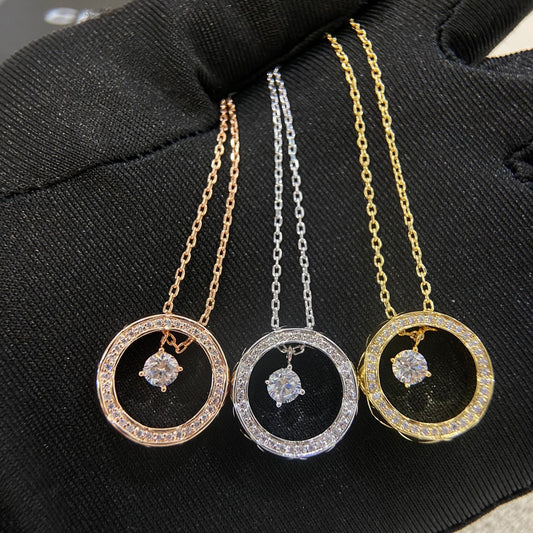 1:1 Chanel large diamond-encrusted quilted necklace