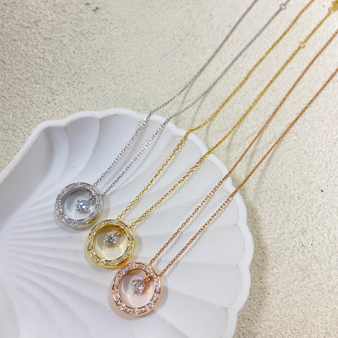 1:1 Chanel large diamond-encrusted quilted necklace