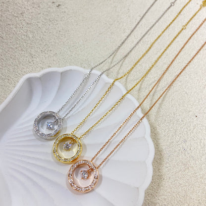 1:1 Chanel large diamond-encrusted quilted necklace