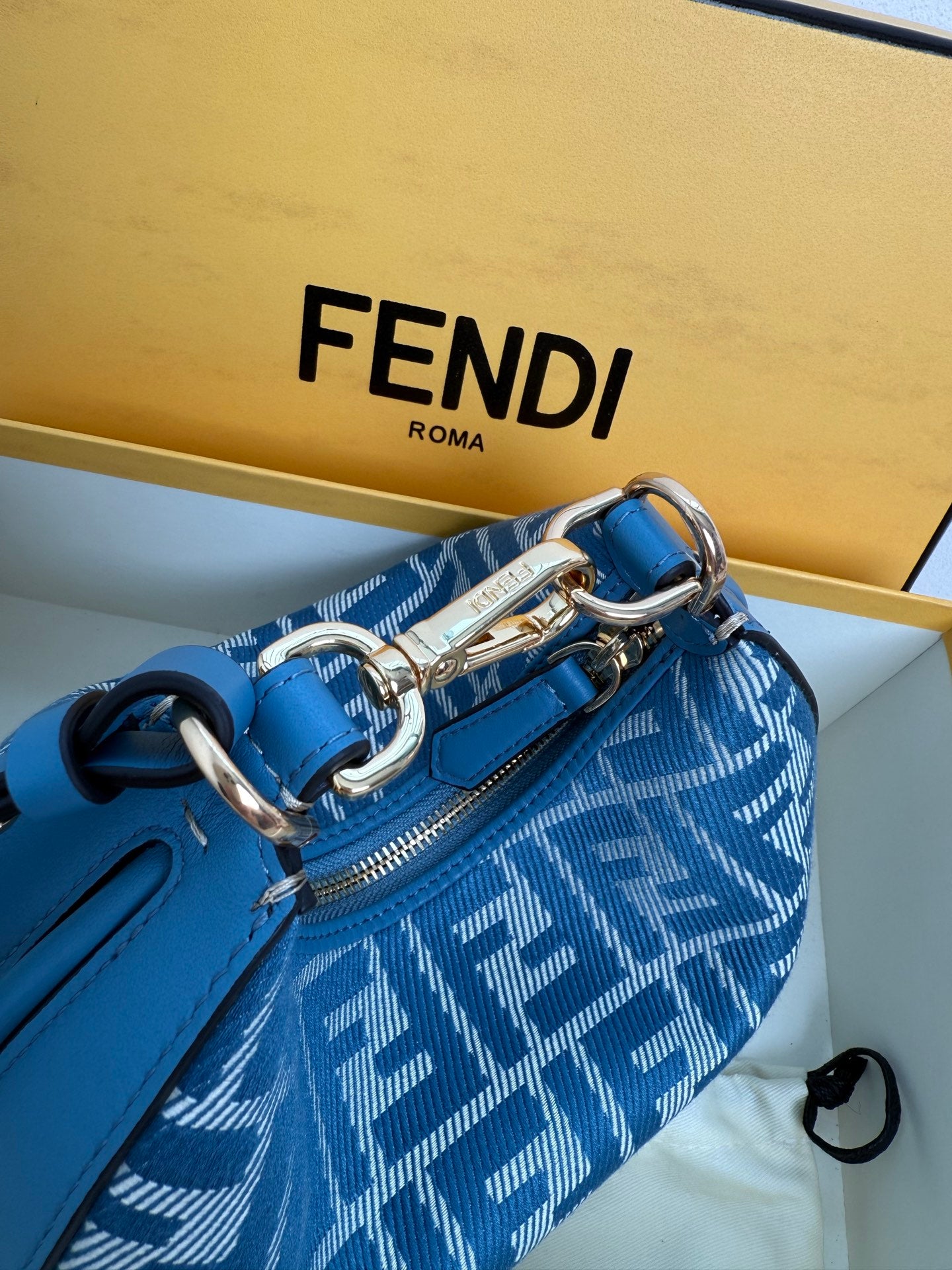 Original quality Denim blue Fendi lettering