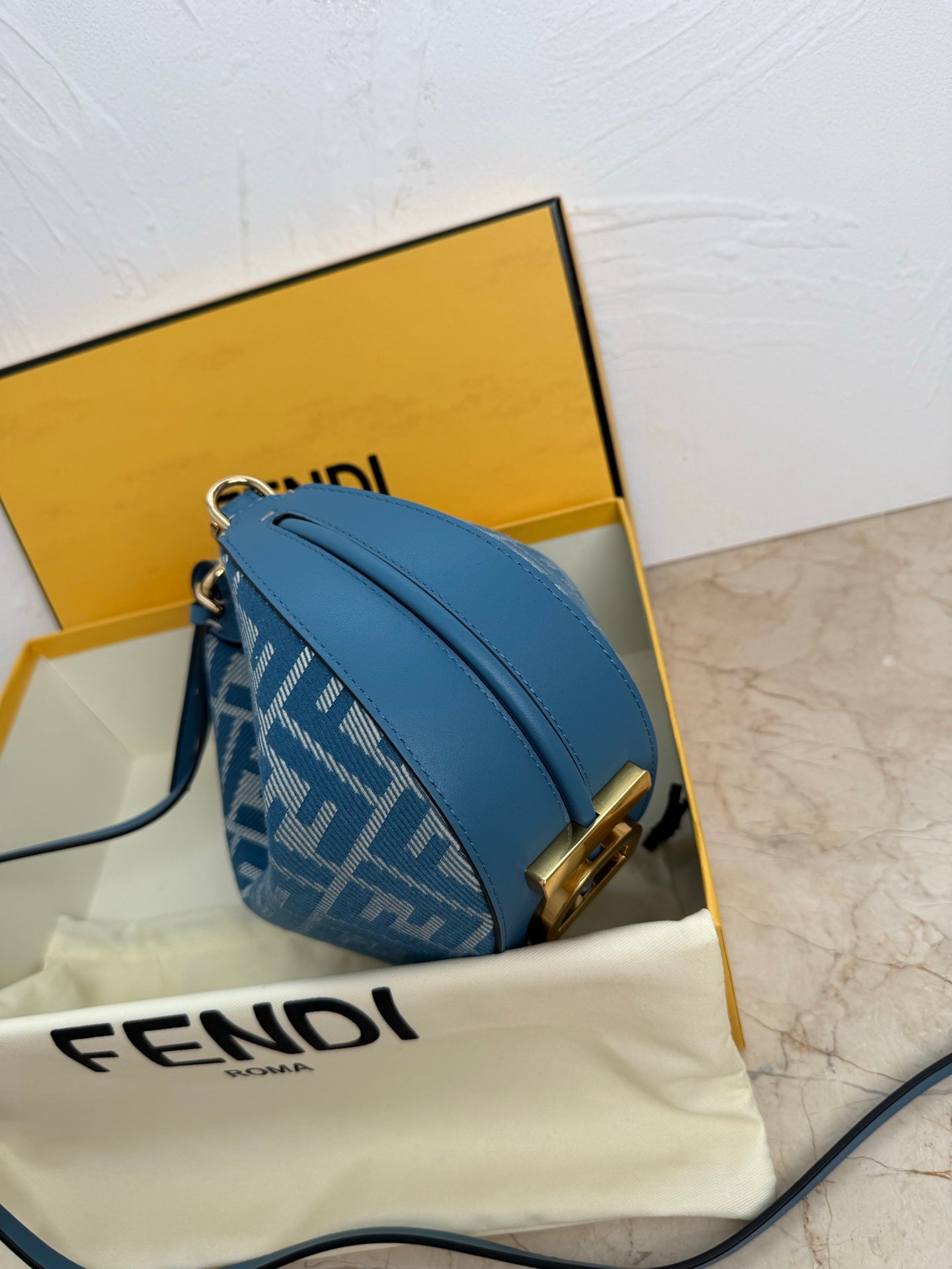 Original quality Denim blue Fendi lettering