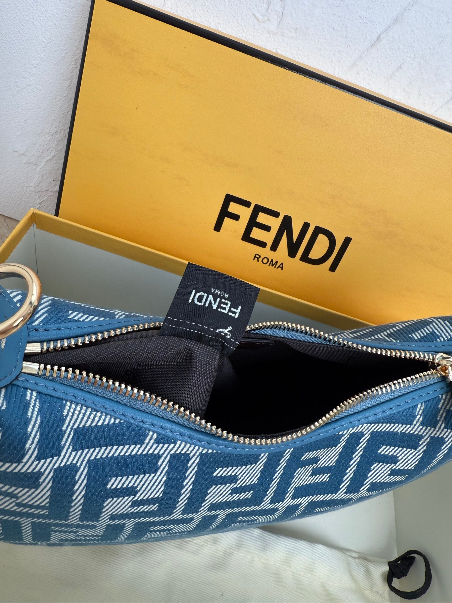 Original quality Denim blue Fendi lettering