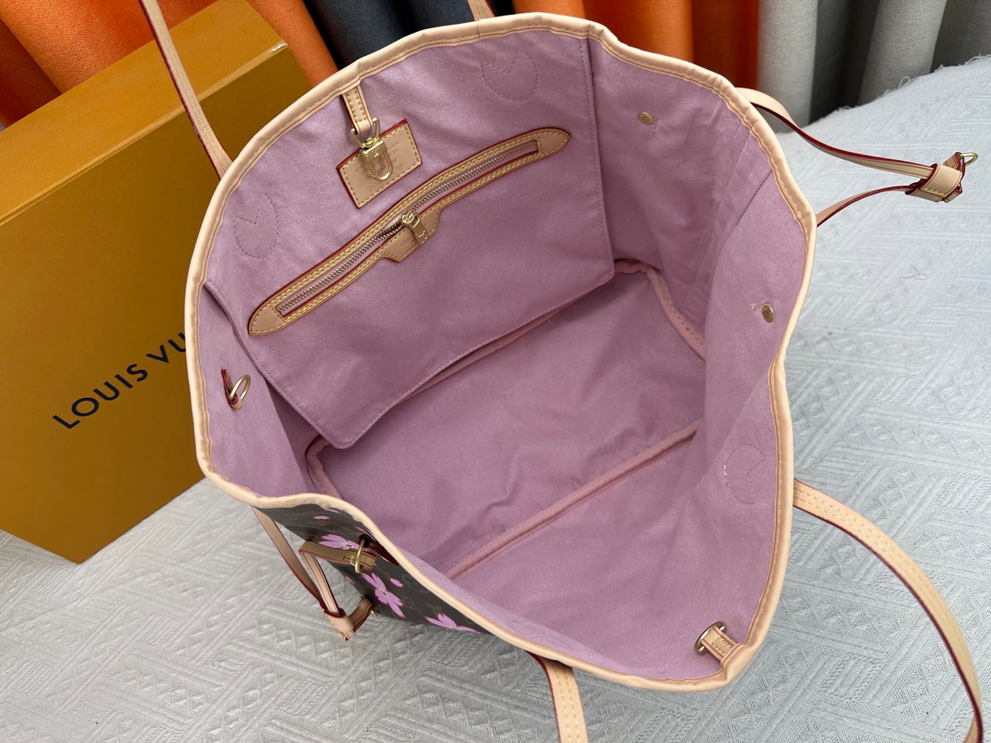 Original quality Takashi Murakami's classic cherry blossom monogram Neverfull