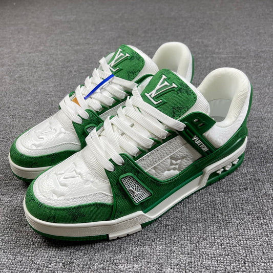 1:1 LV Green Trainer Couple Sneakers