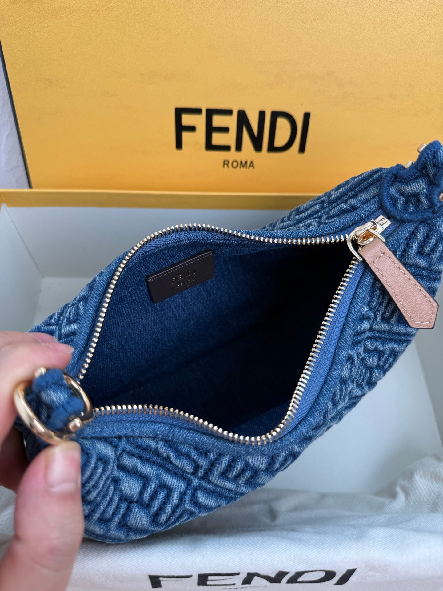 Original quality Denim blue lettering