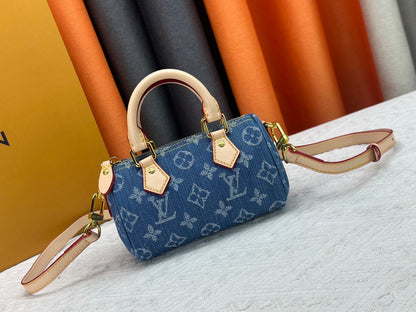 Top-tier Blue Denim Nano Speedy