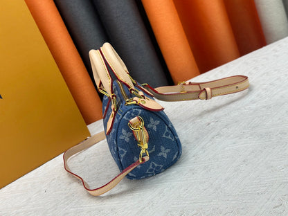 Top-tier Blue Denim Nano Speedy