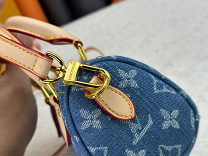 Top-tier Blue Denim Nano Speedy