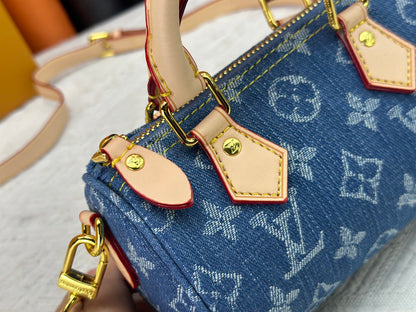 Top-tier Blue Denim Nano Speedy