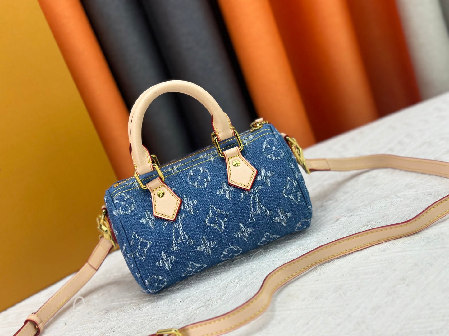 Top-tier Blue Denim Nano Speedy