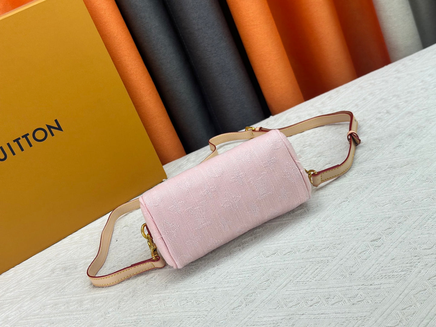 Top-tier Pink Denim Nano Speedy