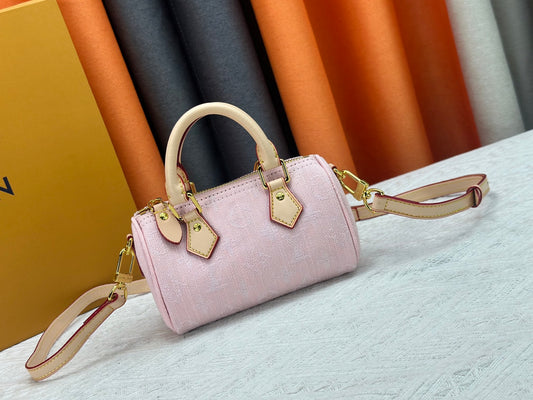 Top-tier Pink Denim Nano Speedy